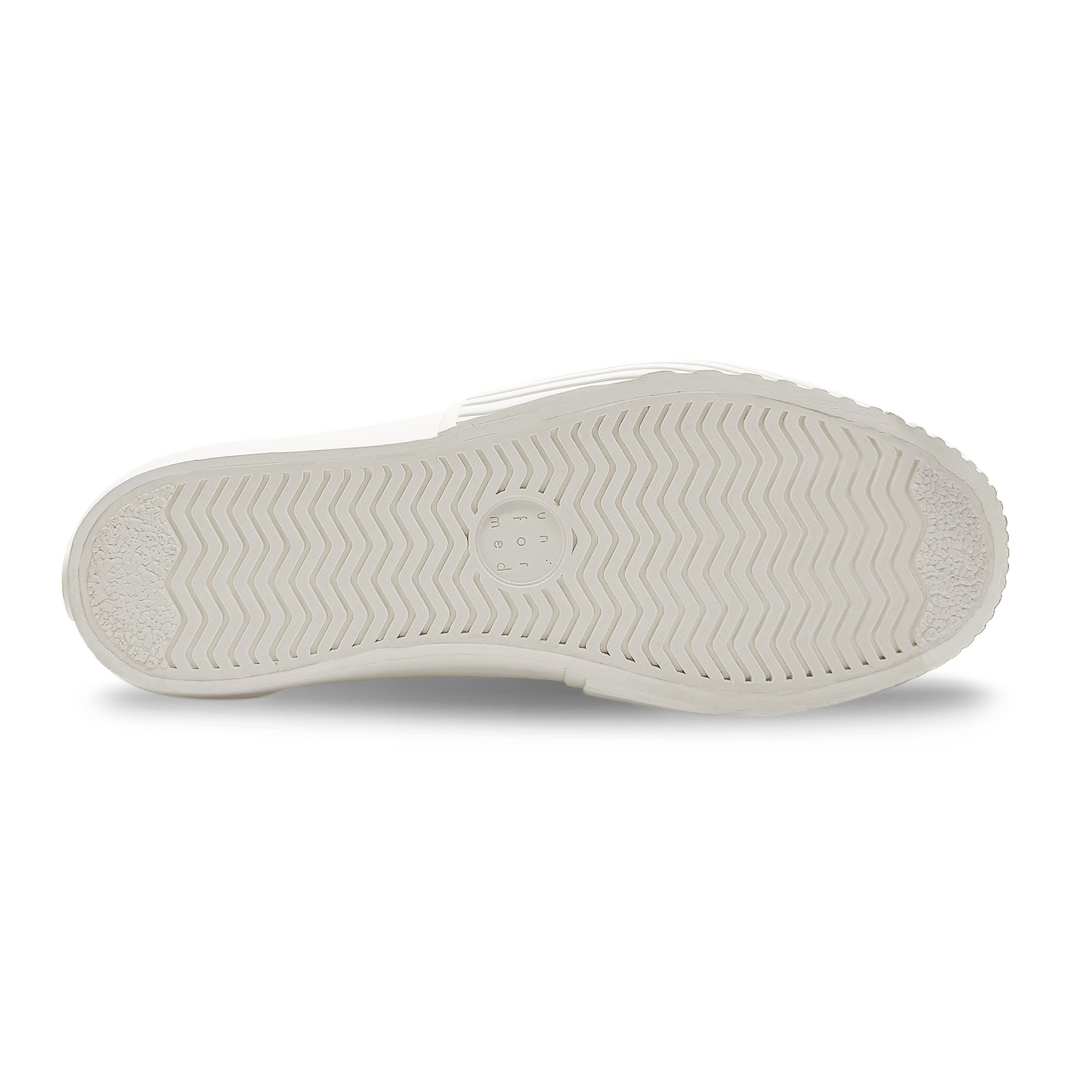 Vulcanised rubber sole detail on UNFORMED white canvas sneakers
