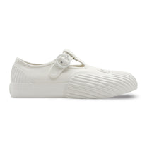 White canvas vulcanised T-strap sneakers by UNFORMED
